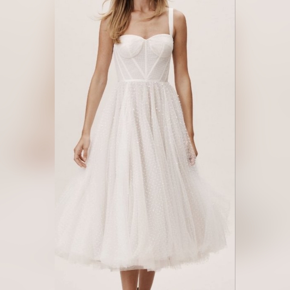 Watters Lynette Midi Wedding Dress Size 4